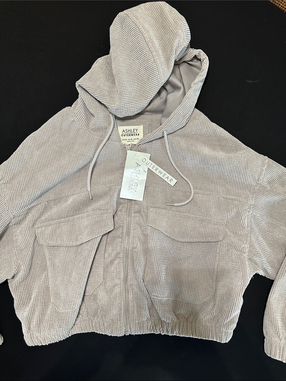 Ashley By 26 International Light Lavender Corduroy Hooded Jacket
